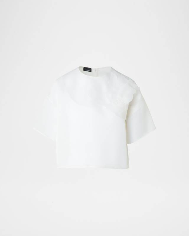 3D Anemone Silk Organza Blouse